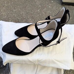 Cole Haan Black Suede Ankle-Strap Wedge Heels | Size 7 | Never Been Worn